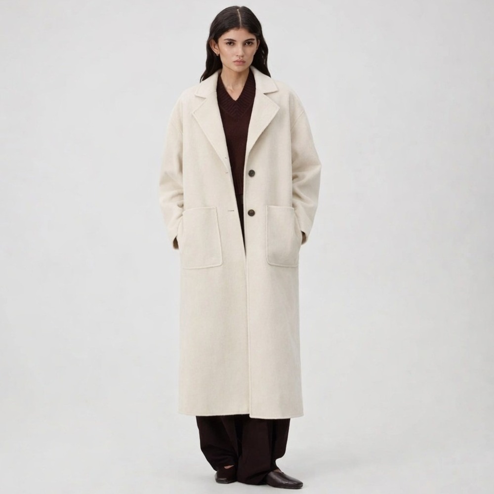 Kith Rory Coat Eternal Cream Longline Wool Blend Overcoat Womens Size M